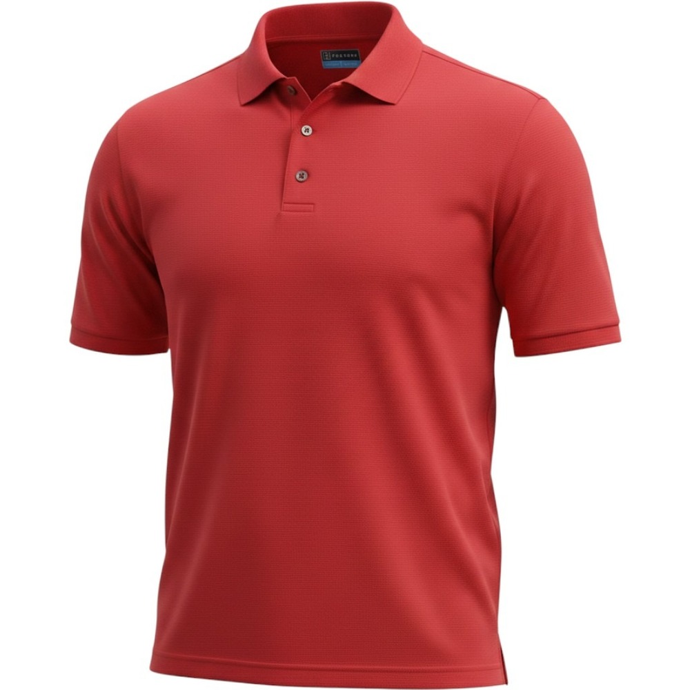 PGA Tour Polo Shirt Mens XL Red Polyester Golf Active Regular Fit Solid Textured